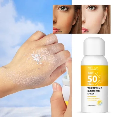 Luxury Makeup Waterproof Spf 50 Korean Whitening Sunscreen Moisturizer Sun Lotion Lightening Sunscreen Cream for Face Spray