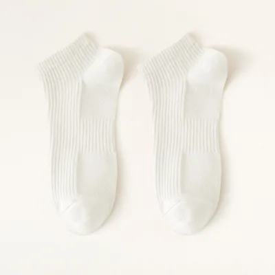 Women's Double Needle Knitted Cotton Socks Solid Color Socks Short Sweat Absorbing Thin Body Wholesale for Spring