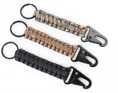 Outdoor Accessory Hand-Woven Pendant Buckle Carabiner Keychain Seven-Core Seven-Stranded Paracord for Camping