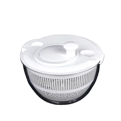 Manual Vegetable and Fruit Washer Dryer Spinner With Handle & Locking Lid Plastic Salad Spinner Wholesale Kitchen Utensils