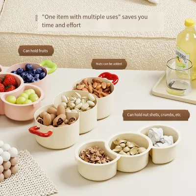 Double-layer Fruit Tray and Draining Basket, Detachable and Washable Fruit Tray Basket, Basin for Preparing Dishes