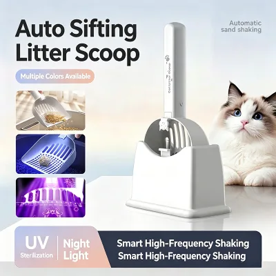 Wireless Portable Electric Cat Litter Scoop Vibration Smart Cat Poop Shovel Household Cat Waste Cleaner Pet Cleaning