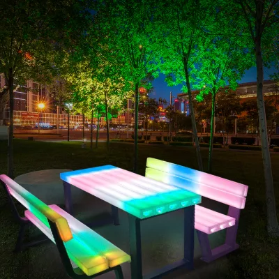 RGB 16 Color Changing LED Garden Bench for Outdoor and Event with Remote and Rechargeable Battery