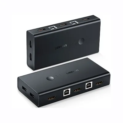 UGREEN KVM Switch 2 Port HD-MI and USB Switcher 2 in 1 Out 4K@30Hz KVM Switches