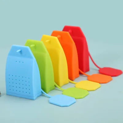 Silicone Tea Infuser Cute Tea Bag Shaped Loose Leaf Tea Strainer with Hanging Tag for Home Tea Time Use