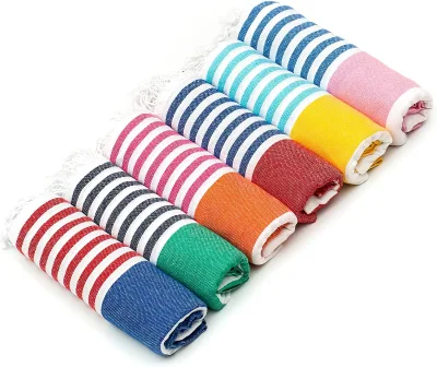 Turkish Adult Compressed Diamond 100% Cotton Antimicrobial Eco-Friendly Beach Yoga Towel Multi-Purpose Throw Blanket Lightweight