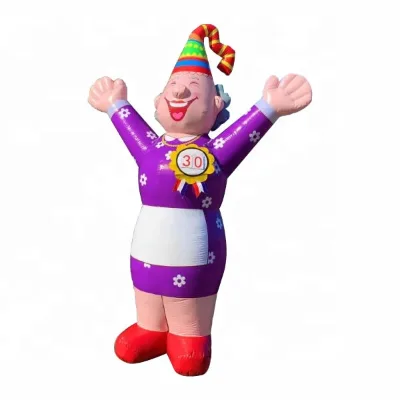 PVC/oxford 3.5m Tall Inflatable Festive Sarah Wearing a Party Hat with Blower and Age Card for Sale