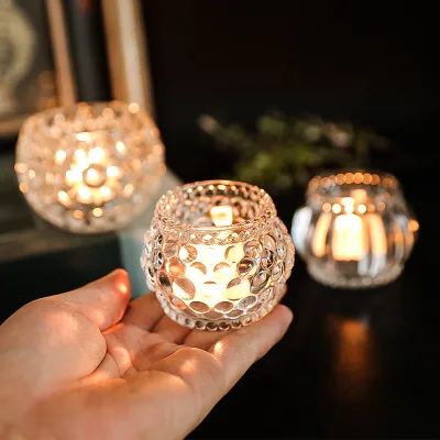 High Quality Small Glass Ornament Glass Candles Holder Candle Stick Holder Glass