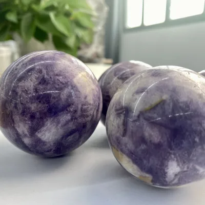 Wholesale Natural Mica Lepidolite Healing Crystal Sphere Lepidolite Crystal Ball for Decoration