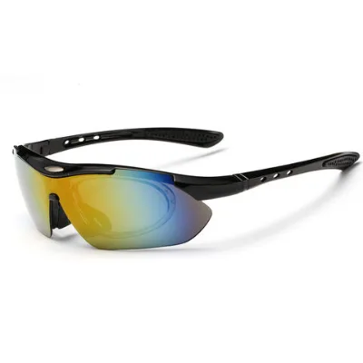 Unisex sports interchangeable lens sunglasses covered with optical glasses