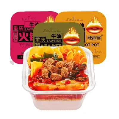 Good Food Convenient Instant Fast Food Snacks Assorted Vegetables Golden Soup Spicy Self-heating Hot Pot