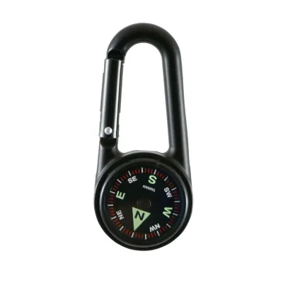 Hotsale Aluminum Alloy Portable Carabiner Compass, Lightweight Waterproof Pocket Compass With Clip for Outdoor Backpack Keychain