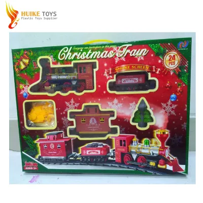 Hot Simulation Classic Electric Model Train Set Toy Vehicle Railway Slot Toys with Light