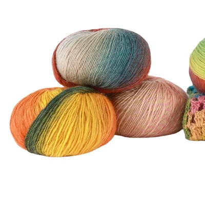 Charmkey Long Distance Dyed Wool Yarn 100% Wool Scarf Pillow Blanket Crochet Knitting Yarn