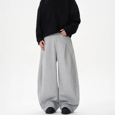 Men's Plus Size Loose Lightweight Mid Waist Y2K Street Casual Wide Leg Cargo Pants American Retro Three-dimensional Cut