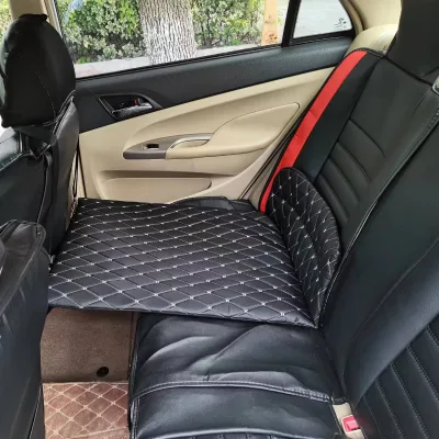Newly Upgraded Travel Car Bed Leather Portable Bed for Car Backseat for Camping Beach Rest Tour Trip Inflatable Car Mattress