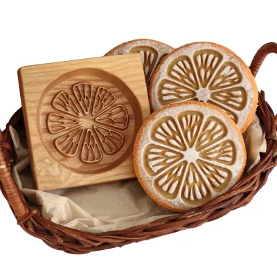 Wooden Gingerbread Mold Orange Wood Biscuit Cookie Mold Lemon Orange Citrus Slice Cookie Mould