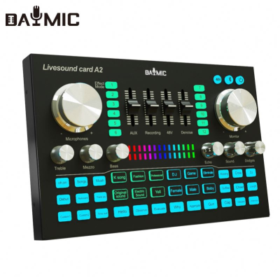 OEM Factory Sound Card Recording Audio Interface Smartphone Tablet Live Show Record With BT Interface A2 Live Sound Card