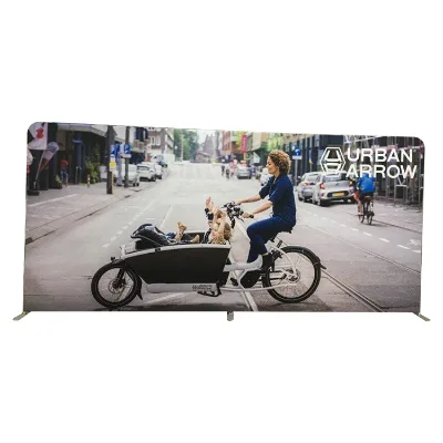 Portable Foldable Trade Show Aluminum Frame Tension Fabric 10ft Straight Lightweight Exhibition Media Walls