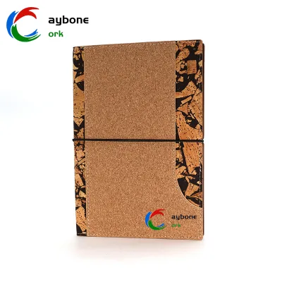 Eco-Friendly Cork Notebook with Wood Grain Design and Coffee Scent Printed LOGO for Office or Travel
