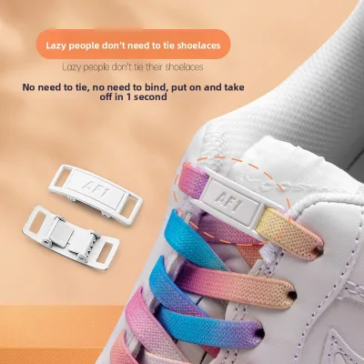 No-Tie Elastic for Fasteners Secure Laces for Sport Sneakers & Casual Shoes