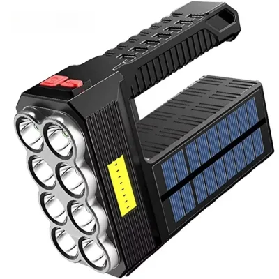 Sun Power Rechargeable Lantern Searchlight Torch Solar Camping Flashlights with COB Portable Lantern Multi-functional Light
