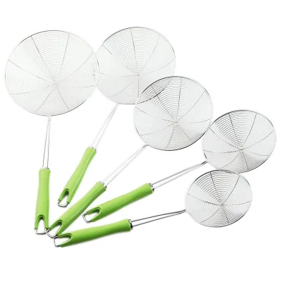 Premium Stainless Steel Food Garde Filter Oil Juice & Pasta Strainer Set Skimmer Net Colanders & Strainers