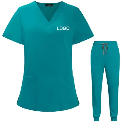Clearance Nurse Costume Scrubs Medical Uniform Professionals Stretch Polyester Soft and Breathable Scrub Set for Women