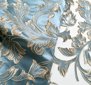 Golden Woven Brocade Fabric Court Style Ornamental Medium Weight Craft Cheongsam Women's Wear Textured Relief Curtain Stiff