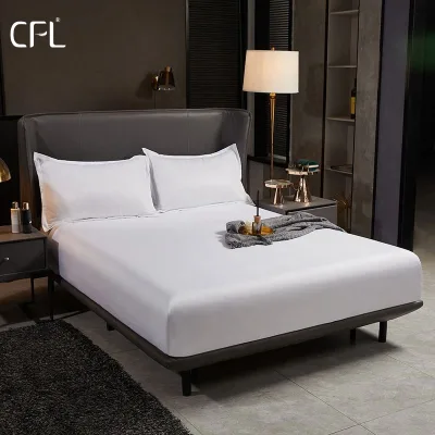 Professional China Factory Sale 200Tc Customized Logo Prue White Hotel Line Bed Sheet for Wyndham