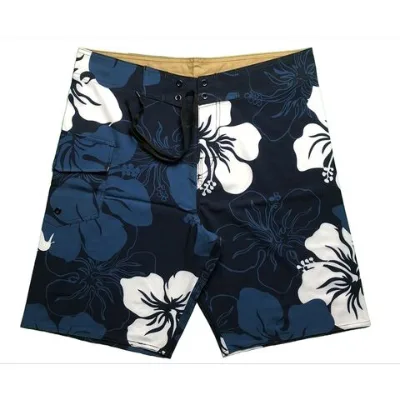 Men's Navy Print Beach Shorts