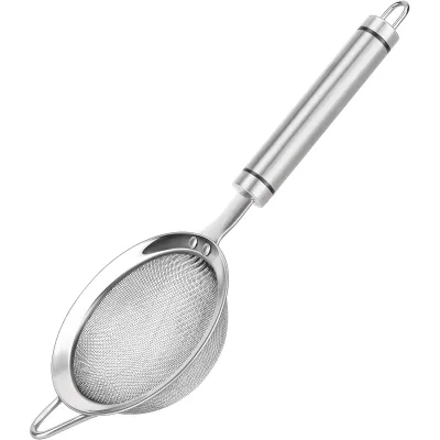 Stainless Steel Eco-Friendly Dishwasher Safe Fine Mesh Strainers for Kitchen Colander-Skimmer Handle Food Tea Rice Oil Fruits