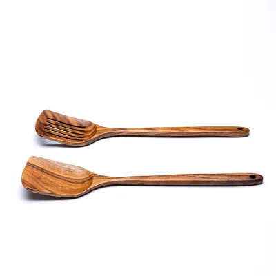 Wood Five Line Square Spatula Cooking Tool Sets Non-Stick Eco-Friendly Dishwasher Safe Luxury Kitchen Utensils