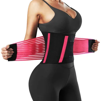 Aofit Multi Color Waist Trainer Back Support Belt with Stays Adjustable Compression Waist Brace for Gym Fitness Daily Use