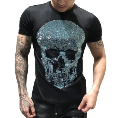 Custom Men's Rhinestone T-Shirt  Rhinestone T Shirt Custom With Low Price