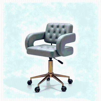 Luxury Gold Frame Beauty Salon Stool PU Leather Backrest Gas Lift Swivel Casters for Nail Spa Makeup Wholesale Factory