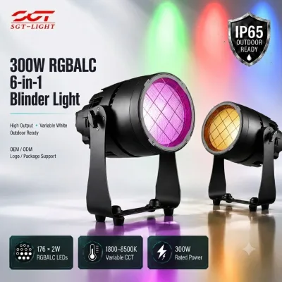 Spliceable 300W RGBALC LED Blinder IP65 6in1 COB LED Par Wash Warm White Blx 300 Led Blinder for Outdoor Indoor Events