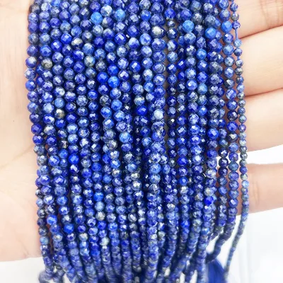 High Quality Round Faceted Beads Natural Stone Beads Lapis Beads