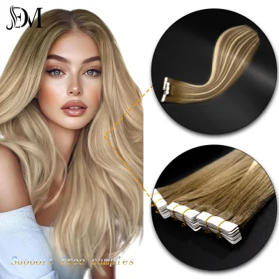 High Quality 100% Real Human Hair Various Styling Easy to Operate Reused Imitation Handtied Invisible Tape Hair Extensions