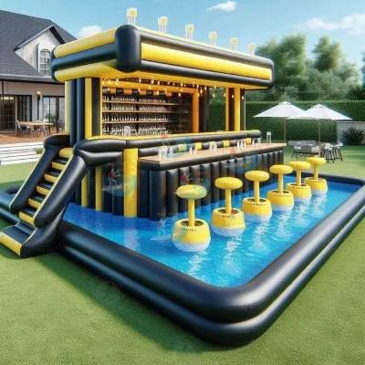Luxury Inflatable Pool Bars for Parties PVC Inflatable Water Pool bar All Round Inflatable Floating Pool bar for Backyard