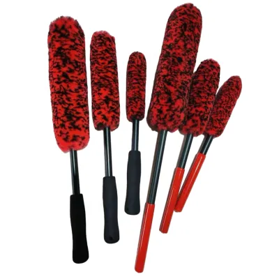 Microfiber Car Barrel Rim Long Handle Safety Wheel Cleaning Water Absorption Metal-Free Soft Dense Fibers OEM Customizable