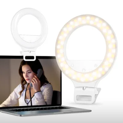 Selfie Light Ring Lights LED Circle Light Clip On Rechargeable
