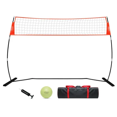 12FT Portable Volleyball Training Net for Hitting or Serving Drills, Outdoor & Indoor Freestanding Volleyball Practice Net