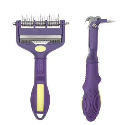 Modern Gentle Deshedding Brush for Dogs Cats Stainless Steel Open Knot Comb Plastic Glove Cheap Pet Grooming Tool Hair Cleaning