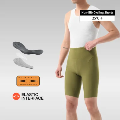 Men's New TECH Summer Road Cycling Pants Non-Bib Breathable Sportswear with Elastic-Interface Chamois Pad for Adults