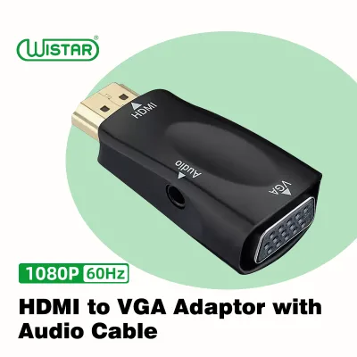 WISTAR No External Power Supply Mini HD TV 1080P to VGA with 3.5mm Audio Adapter for Laptop PC