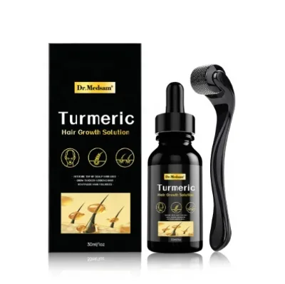 Tumeric Hair Growth Essential Oil Supplement Skin Care Set Products Kingpin Roller Massage Insertion Head Massager Scalp