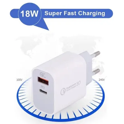 PD18W +QC3.0 A+C Wall Charger European standard