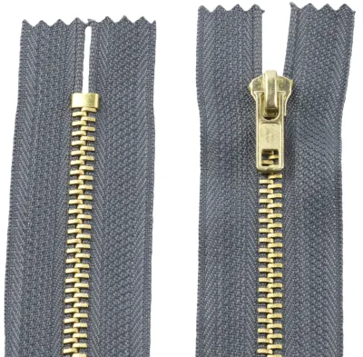#3 Metal Zipper Brass Teeth Auto Lock Slider Close-End Long Chain for Jeans Shoes Luxury Garment Custom
