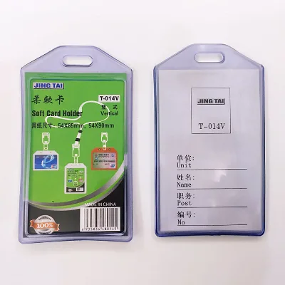 Custom Soft Plastic Transparent Pvc Card Holder Clear Soft Waterproof Student Exhibition Card Id Badge Card Holder